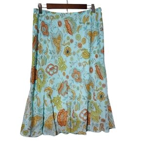 Vintage 90s y2k blue midi dainty floral skirt
